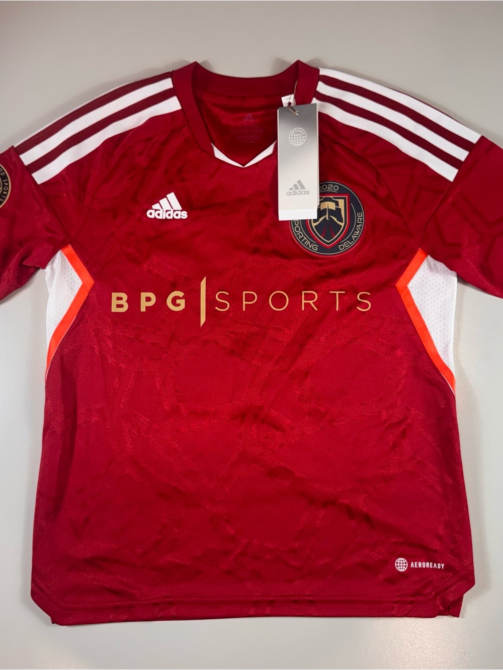 Adidas Sporting Delaware Soccer Jersey #12 Red AEROREADY NWT BPG Sports